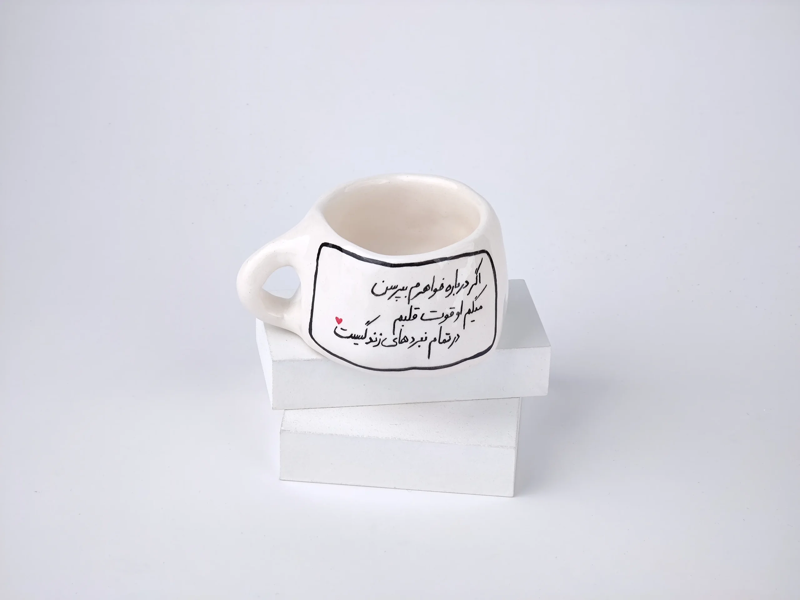 اگ هدیه خواهر قوت قلب زندگی ماگ سرامیکی دستساز هدیه خواهر با متن قوت قلب زندگی