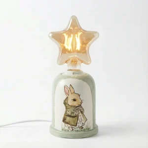 آباژور سرامیکی خرگوش کوچولو فانتزی رومیزی