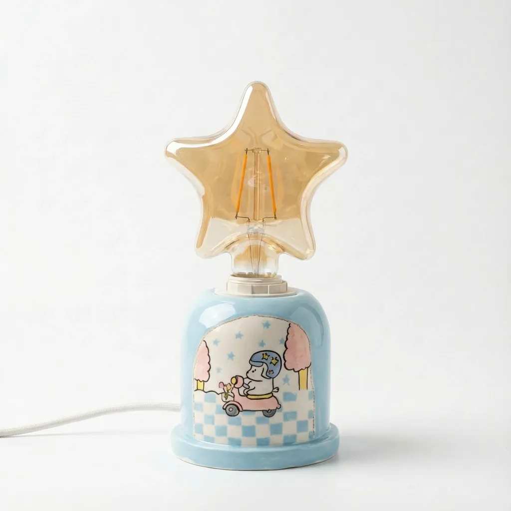 آباژور سرامیکی خرس موتورسوار فانتزی رومیزی آباژور سرامیکی خرس موتورسوار – آباژور فانتزی رومیزی دستساز برای دکور و چراغ خواب